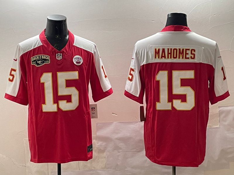 Men Kansas City Chiefs 15 Mahomes Red Thanksgiving four generations 2025 Nike Limited NFL Jersey style 2